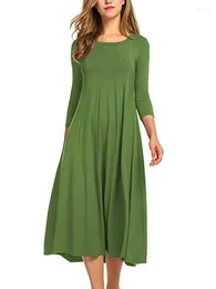 Casual Dresses 2024 Spring Long Dress Women O-neck Loose Female A-line Oversize XXXL