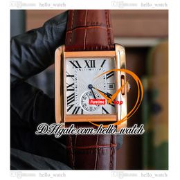 New ANGLAISE 36mm W5310004 Automatic Mens Watch White Dial Alone Second Hane Rose Gold Case Brown Leather Strap Sport Watches HelloWatch G13A8