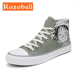 Fitness Shoes High Top Men Canvas One Piece Luffy Walking Sneakers Light Non-slip Vulcanize Drop Rozoball