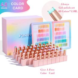 Kits Glenys Macaron 48 Colours * 15ML nail polish gel polishing set Korean gel UV LED nail salon crystal jelly gel