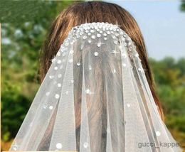Wedding Hair Jewellery 2M Length Slivery Beaded Wedding Veil Tulle 1T Bridal Veil Elegant Bride Veil Bridal Party Veils With Metal Comb