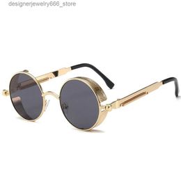 Sunglasses Clip style sunglasses mens steampunk brand design womens fashion glasses retro fashion sunglasses Oculos UV400 Q240425