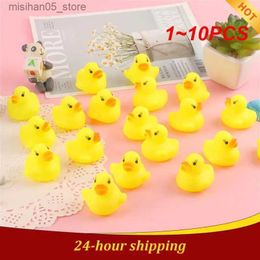 Sand Play Water Fun 1-10 cute ducks baby bells bath toys squeeze animals rubber toys BB bath water toys competition squeeze rubber yellow ducks Q240426