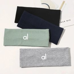 Yoga AL Knitted Headband for Women Yoga Headband with Thread Cotton Absorbent Breathable Headband Wide Hair Band Comfort Breathable