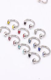 Nose Jewellery N05 100pcslot mix 8 Colours 16G Ball Circulars Horseshoes Eyebrow Nose rings body piercing Jewellery whole5196576