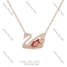 Swarovskis Necklace Designer Swarovskis Jewelry Jumping Heart Swan Pendant Necklace Female Element Crystal Smart Clavicle Chain Lover Gift 6050