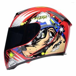 Motorcycle Helmets Red Dog Full Face Racing Wear-Resistant Accessories Breathable Motocross Anti-Fall Head Protection M-2XL