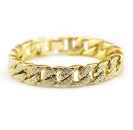 Herren -Out -Kettenarmbänder Gold Cuban Link Chains Miami Bracelet Fashion Hip Hop Jewelry4897109