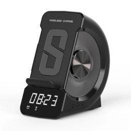 Clocks 3 In 1 Wireless Charger USB Charging Combo Bluetooth Speakerphone Charger Music Player Digital Clock Alarm Clock FM Radio