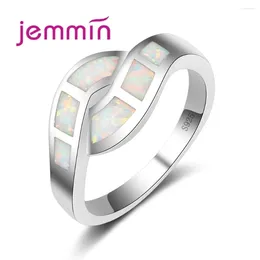 Cluster Rings High Quality Gallant White Opal Wedding Jewellery For Women 925 Sterling Silver Anniversary Finger Ring