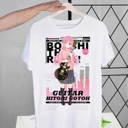 Men's T-Shirts Bocchi The Rock T-shirts Summer Men/Women Hip Hop Funny Print Kessoku Band Tshirt Hitori Gotou t shirts Short Slve Tops T240425