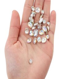 About 10pcs Mix Shape Crystal Ab Glass Pointback Rhinestone Charms For Diy 3d Nail Art Manicure Decor Gems St jllUUv5743962