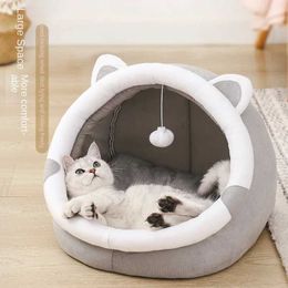 Cat Carriers Crates Houses Cat bed pet basket cat bed comfortable kitten mat cat tent soft warm puppy mat washable bed and furniture 240426