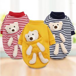 Dog Apparel Winter Clothes Cartoon Bear Hoodies Small Dogs Chihuahua Teddy Yorkies Puppy Soft Warm Polyester Fiber