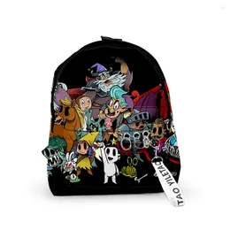 Backpack Cartoon Novelty Nobody Saves The World Backpacks Pupil School Bags 3D Print Keychains Oxford Waterproof Cute Small
