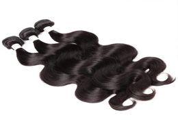 Brazilian Hair Bundle 3 Bundles Body Wave Virgin Remy Human Hair Weft Extensions Double Wefts Natural Color 3pcs BellaHair9384442