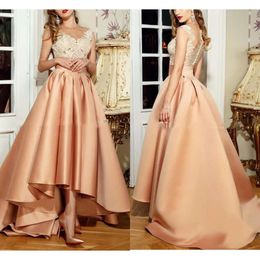 Champagne Hi Dress Dress Wearsheer Lo pescoço Top Top Prom Dresses Back Floor Floor Vestidos de noite formal es