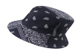 New Summer Black Red Paisley Pattern Fishing Fisherman Caps bandana Bucket Hats Women Bob Hip Hop Panama8530232