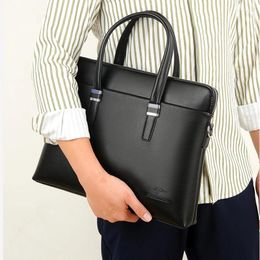 Briefcases Leather Briefcase Bag For Man Handbags Tote Laptop 14 Shoulder Business Messenger Designer Work Side Fashion Office Teacher