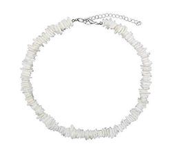 Chokers 2022 Bohemian Natural Puka Shell White Colour Irregular Chip Choker Necklace For Women Men Collares De Moda Kolye4259175