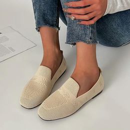 Casual Shoes Women Mesh Flats Summer Square Toe Sneakers 2024 Designer Breathable Runnning Loafers Brand Zapatos Mujer