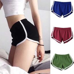 Women's Shorts Fitness elastic waist casual shorts for womens 2020 white striped boots shorts summer yoga exercise pants ultra-thin yoga simple shortsL2404