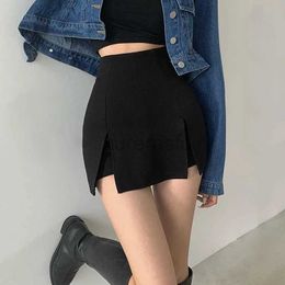 Women's Shorts Sexy Split Shorts Skirt Womens Office Ladies Suit Skirt Summer New Black Mini A-line Pants Skirt High Waist Wide Leg Shorts d240426