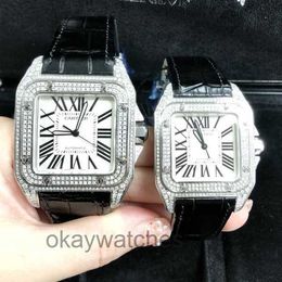 Dials Working Automatic Watches carter Couple Watch Shot One Round Two Sandoz Mechanical Rear Diamonds Mens and Womens