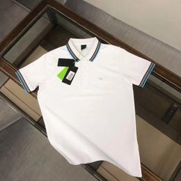 Designer fashion top business clothing embroidered collar details short sleeve polo shirt men's Tee M-3XL