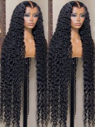40 Inch Curly 13x4 Front 220 density Brazilian Wigs for Women Deep Wave 13x6 HD Lace Frontal Wig Human Hair