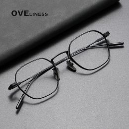 Lenses Pure Titanium Glasses Frame for Men Women Square Eyewear 2022 New Male Classic Full Optical Prescription Eyeglasses Frames Men