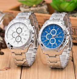 Fashion ORLANDO Men039s Watch Silver Strap casual Platinum Man Wrist Watches Stainless Steel 3 eyes Quartz Wristwatches1599628