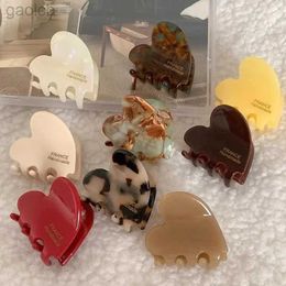 Hair Clips Barrettes 3.5cm Small Hairclaw Acetate Hair Crabs for Girls Cute Heart Shaped Hairclips Children Women Hair Accessories 240426