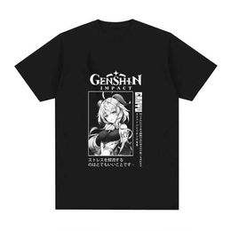 Men's T-Shirts Genshin Impact T-Shirt Men Women Plus Size Fashion Oversized Breathable O-Neck Casual Strtwear Harajuku Unisex Ts T240425