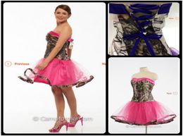 2016 New Arrival Short Camo Bridesmaid Dresses A Line Strapless Tulle Rose Cheapest Bridesmaid Dress With Lace Up1680642