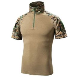 T-shirts Taktisk sport utomhus T-shirt Snabbtorkning Kort ärm skjorta Vandring Hunting Battle Mens Breatble Clothing 240426