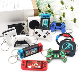 Mini PS5 Keychain Game Tears of The Kingdom Game Console Controller Model Soft Pvc KeyRing For Men Women Key Chains Toys Gift