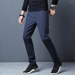 Men's Pants Summer Men Sweatpants Quick-drying Sport With Side Zippered Pockets Drawstring Elastic Waist For Gym