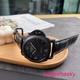 Panerai Male Wrist Watch LUMINOR 1950 Series 44mm Diameter Automatic Mechanical Calendar Display Watch PAM00441/ Ceramic/Dual Time Zone Power Reserve Display