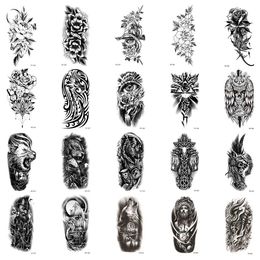 Tattoo Transfer 20Pcs/SetWaterproof Temporary Tattoos StickersWater Transfer DecalsWolf Eye Lion Totem FlowerMakeup Body Art for Girl Women 240426