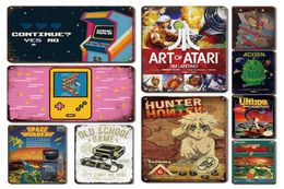 Old School Games Poster Tin Sign Vintage Gamer Room Decor Metal Plate Shabby Chic Man Cave Net Bar Art Wall Decoration Plaques5811136