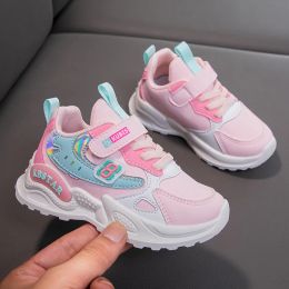 Boots Girls Tennis Shoes Pink Sports Shoes Outdoor Casual Running Shoes 2023 New Comfortable Childrens Sneakers Free Shipping