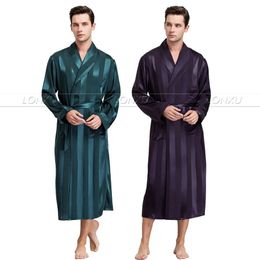 Mens Silk Satin Pyjamas Sleepwear Robe Robes Bathrobe Nightgown S~3XL__For XMAS Gifts 240423