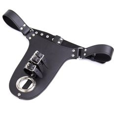 Fetish Male Panties Underwear with Penis Harness Ring Restraints Binder Sex Toys for Men Faux Leather GN3224020833286367