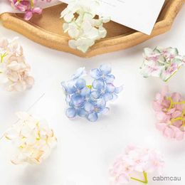 Dried Flowers 10Pcs/lot Cheap Artificial Flowers Wedding Garden Rose Arch Home Decoration Party Christmas Wreath Candy Box Fake Silk Hydrangea