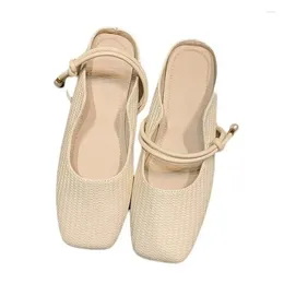 Casual Shoes Baotou Half Slippers Women's Summer Outwear 2024 Trendy Sandals With Thick Heels And High