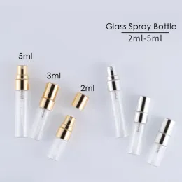 Bottles 2ml 3ml 5ml Sample Perfume Bottle Empty Glass Spray Bottle Mini Spray Bottle Atomizer Containers With Gold /Silver Cap