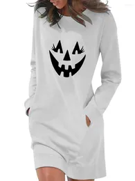 Women's Sleepwear Women Nightdress Long Sleeve Crew Neck Grimace Print Loose Dress Loungewear Halloween Costume