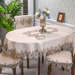 Table Cloth Oval tablecloth white embroidered folding coffee table Zhu Pei dining table Zhu Pei dining table cover tablecloth table cover 240426