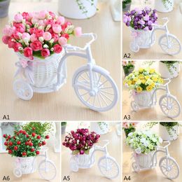 Decorative Flowers Artificial Rose Rattan Vase Meters Spring Scenery Flower Set Home Wedding Decoration Birthday Gift